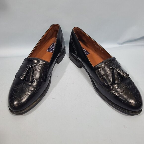 Bostonian Classics 26271 USA Kiltie Tassel Wingtip Loafers Men\'s 12 D/B Black